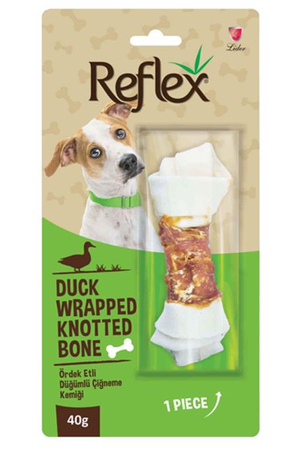 Reflex Ördek Eti Sargılı Düğümlü Köpek Ödül Kemiği 40gr