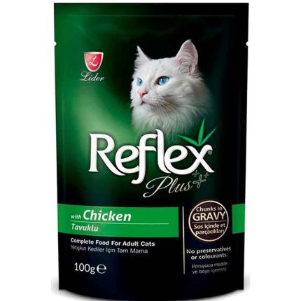 Reflex Plus Pouch Parça Etli Tavuklu Kedi Konservesi 100 Gr